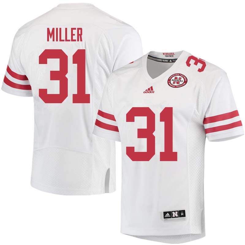 Men #31 Collin Miller Nebraska Cornhuskers College Football Jerseys Sale-White